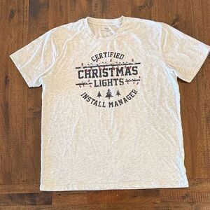 Certified Christmas Lights Install Manager Gray T-Shirt